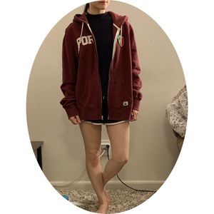 Roots Maroon Zip-Up Hoodie